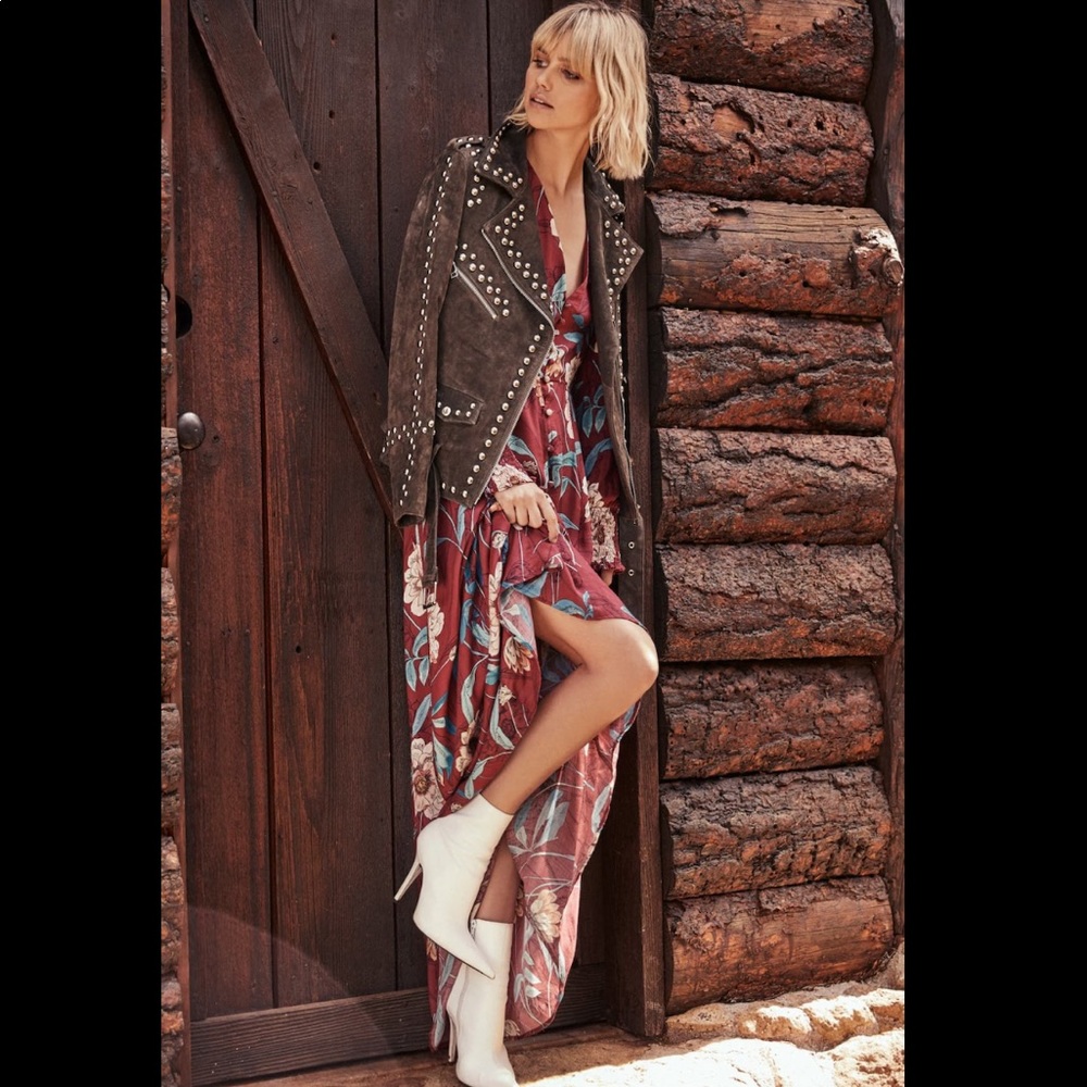 NWT Willow & Clay Print Maxi Dress Magenta